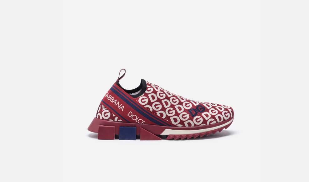 KNIT FABRIC SORRENTO SNEAKERS WITH DG MANIA PRINT